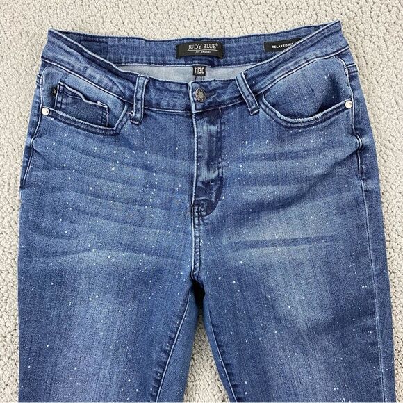 Judy Blue Women's Speckled Splattered Relaxed Fit Jeans | Size: 11/30 - Picture 2 of 14